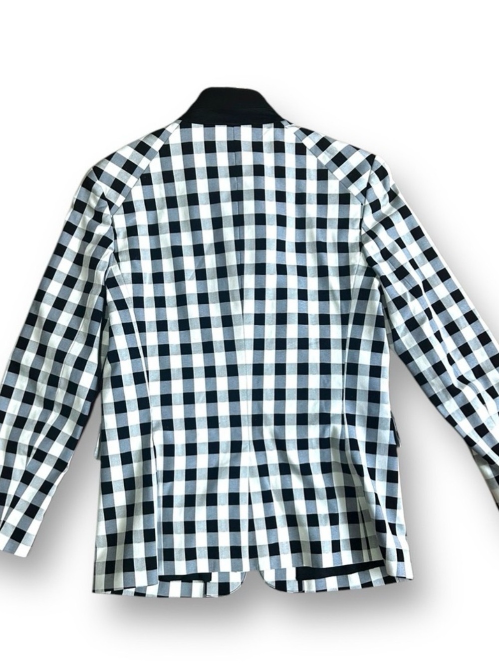 rag & bone Black and White Gingham Collarless Blazer - Picture 7 of 7